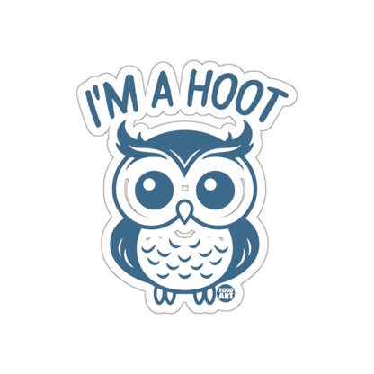 I am a Hoot Cute Blue Owl Graphic Art Design sticker