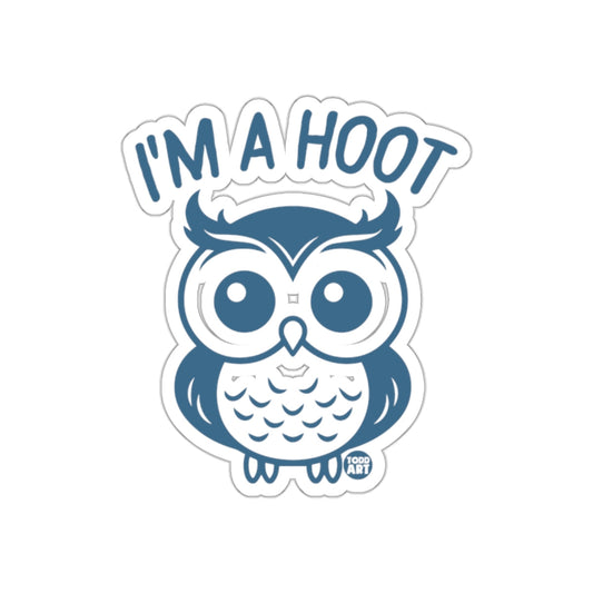 I am a Hoot Cute Blue Owl Graphic Art Design sticker