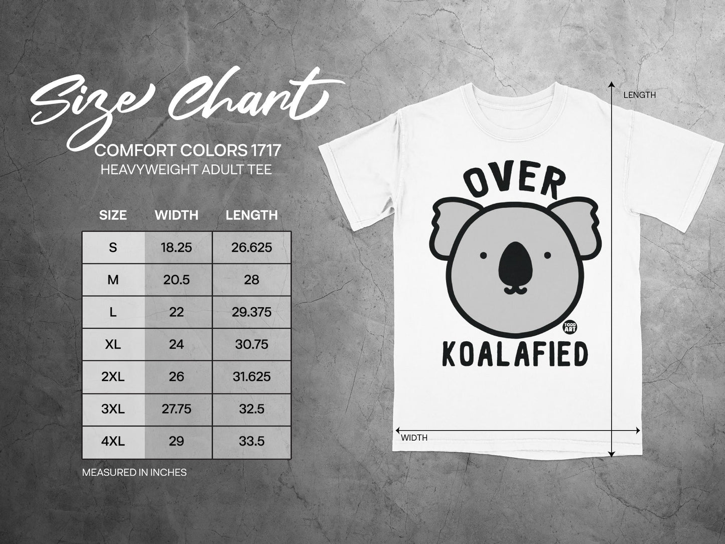 Over Koalafied Cute Koala Graphic Heavyweight T-Shirt
