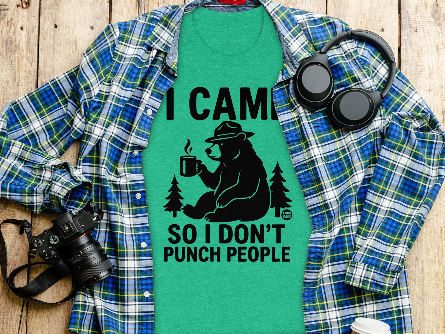 I Camp So I Don't Punch People Graphic Tee Shirt