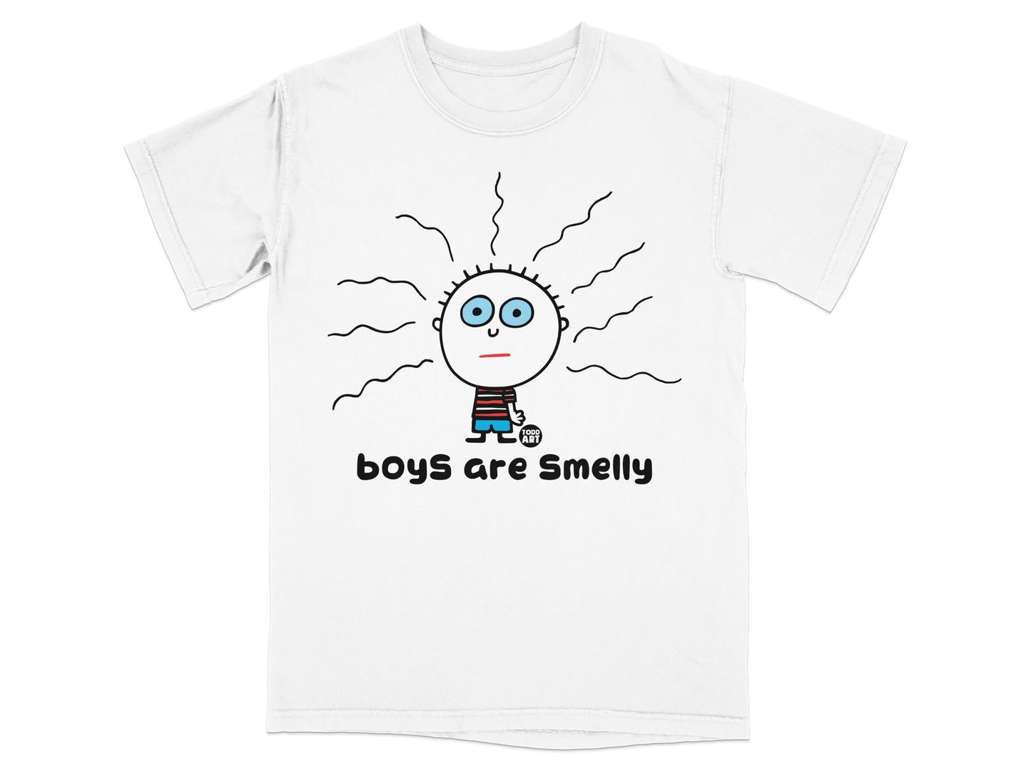 Boys Are Smelly Funny Graphic Tee for Kids