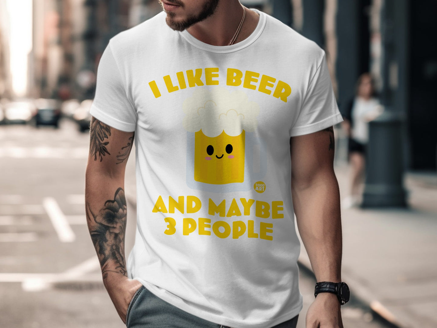 I Like Beer And Maybe 3 People Funny T-shirt