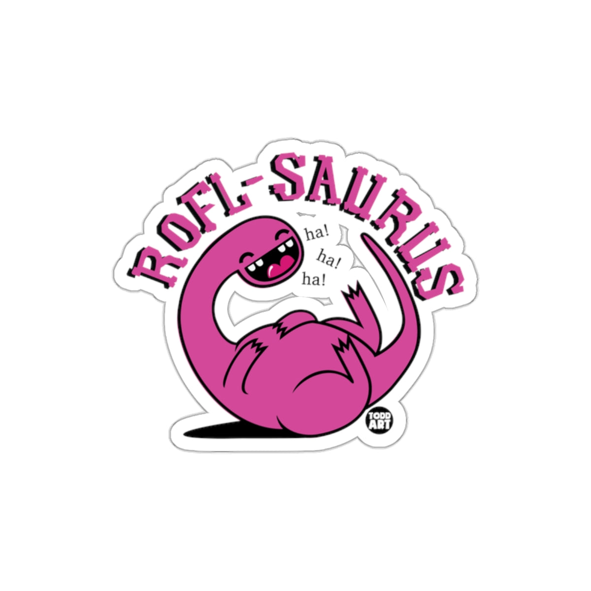 ROFL SAURUS Funny Dinosaur Sticker with Cute Design