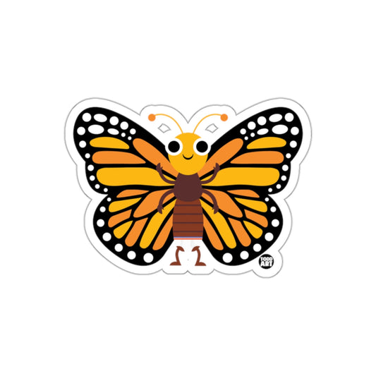 Cute Smiling Monarch Butterfly Art Sticker Decal