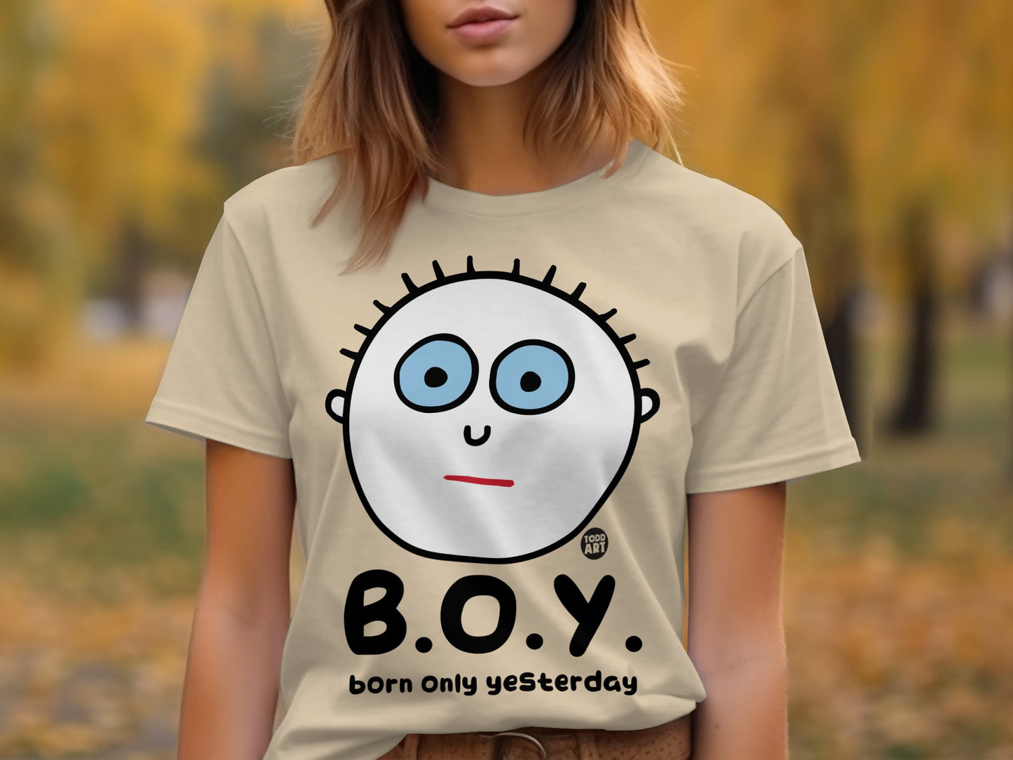 Born Only Yesterday Funny Cartoon Character Shirt