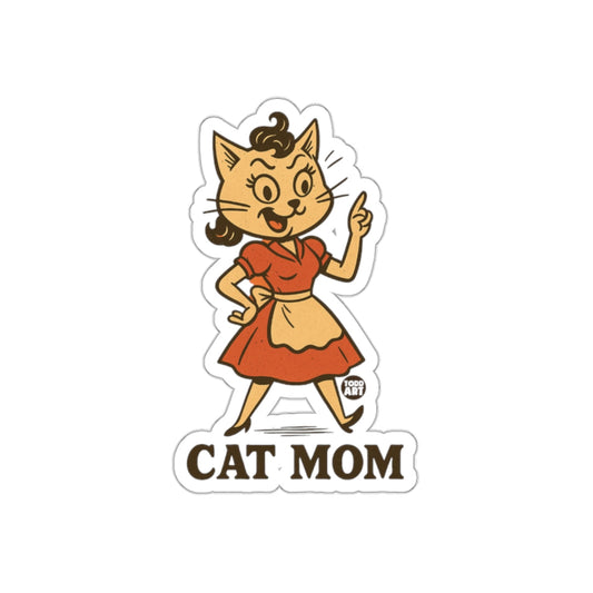 Retro Cartoon Cat Mom Design for Loving Pet Owners sticker