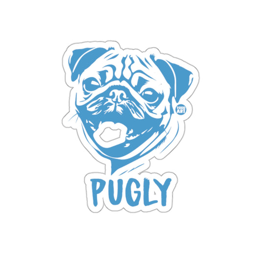 Pugly Blue Pug Illustration Sticker for Pet Lovers