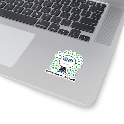 Green Alien Boy Loves Cookies Todd Art Sticker