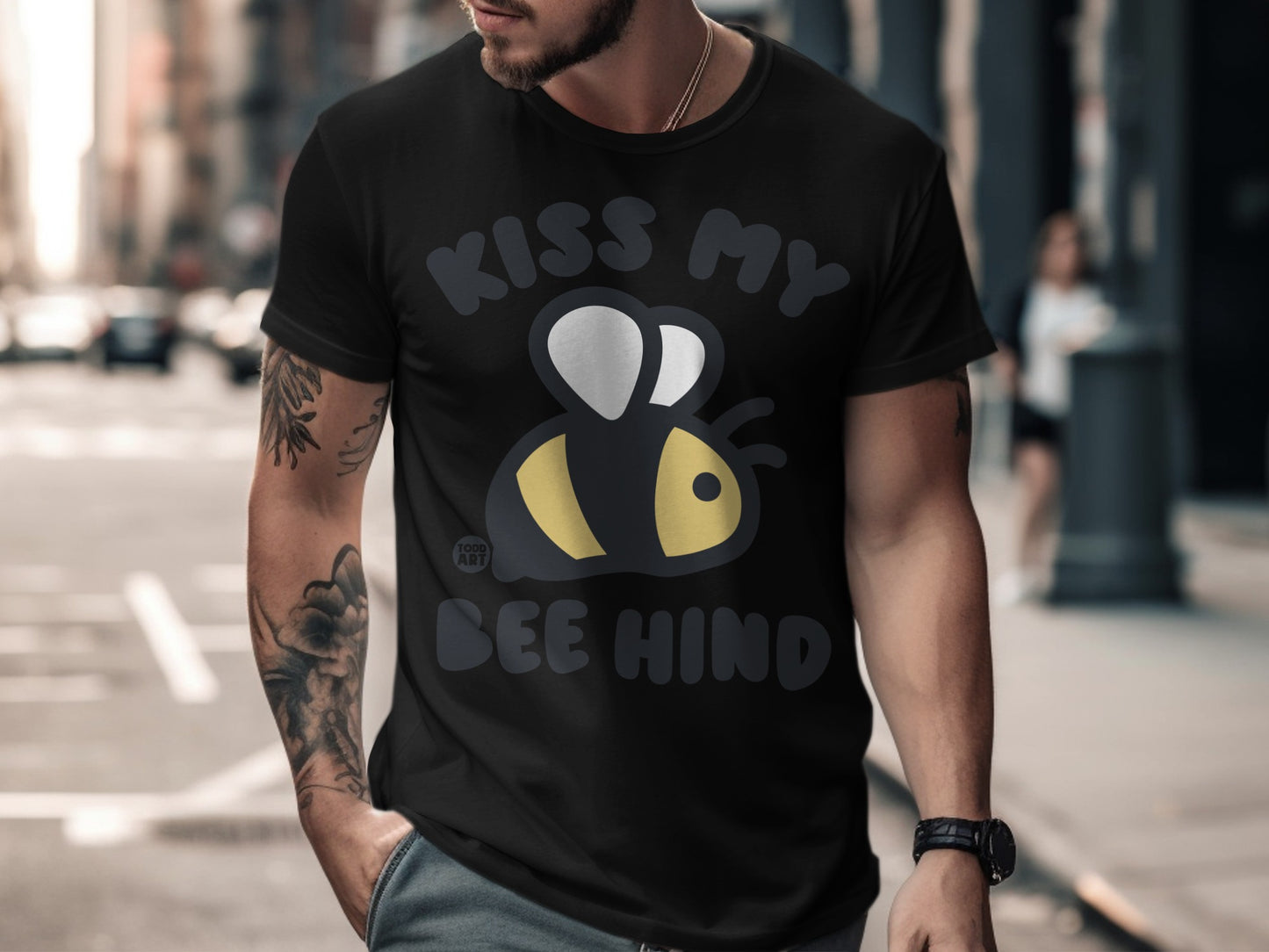 Kiss My Bee Hind Funny Graphic Tee Shirt