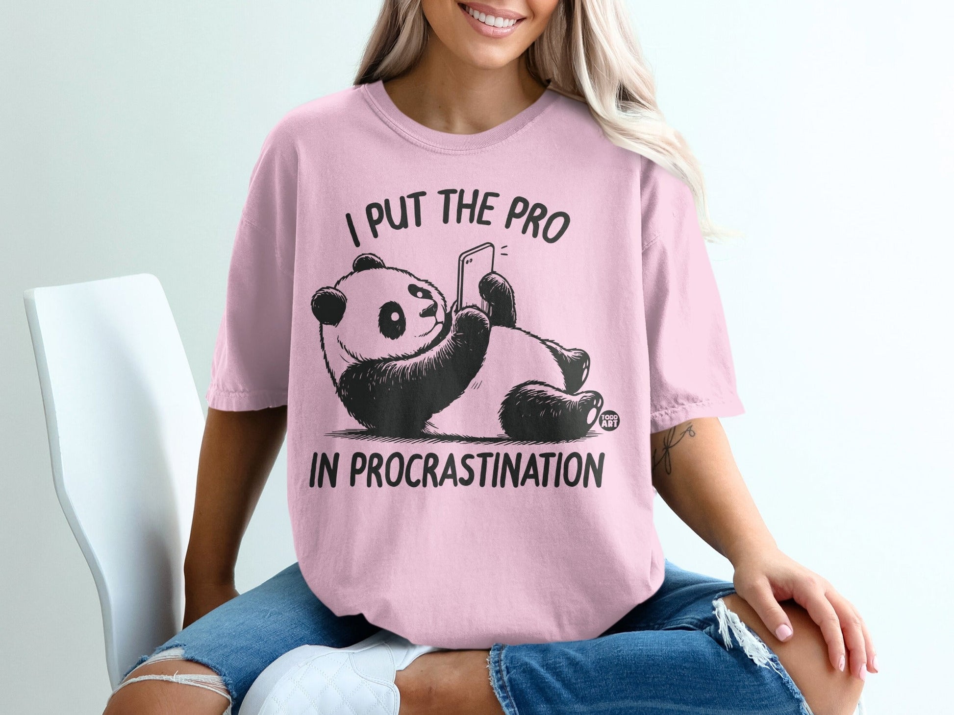 I Put the Pro in Procrastination Panda T-Shirt