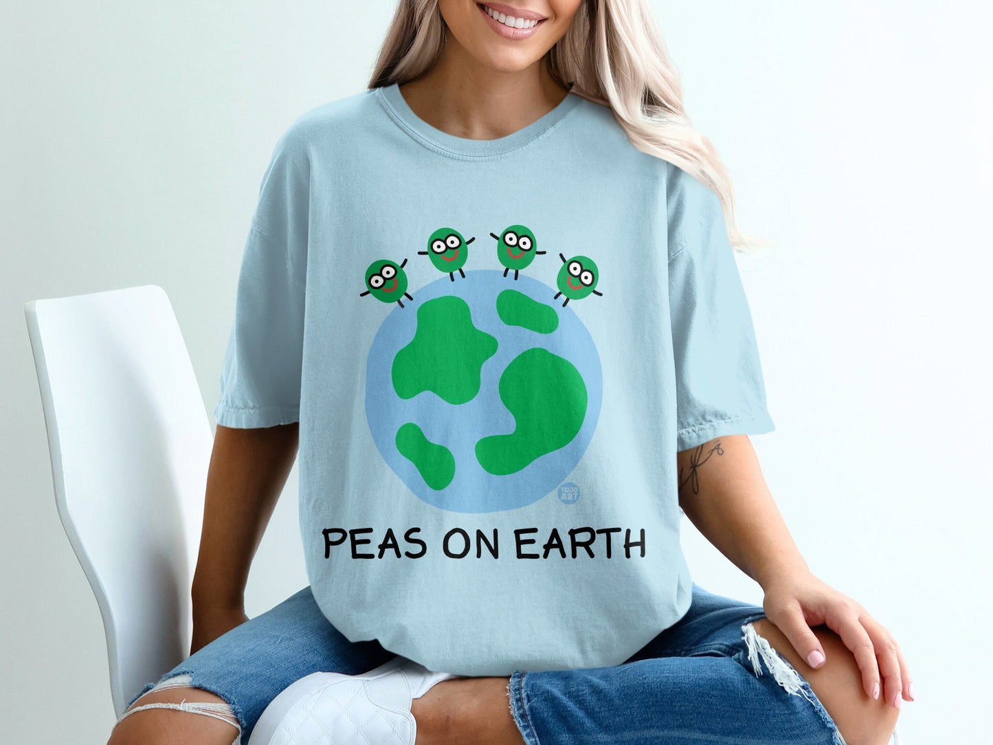 Peas on Earth Graphic Tee Casual Wear Shirt