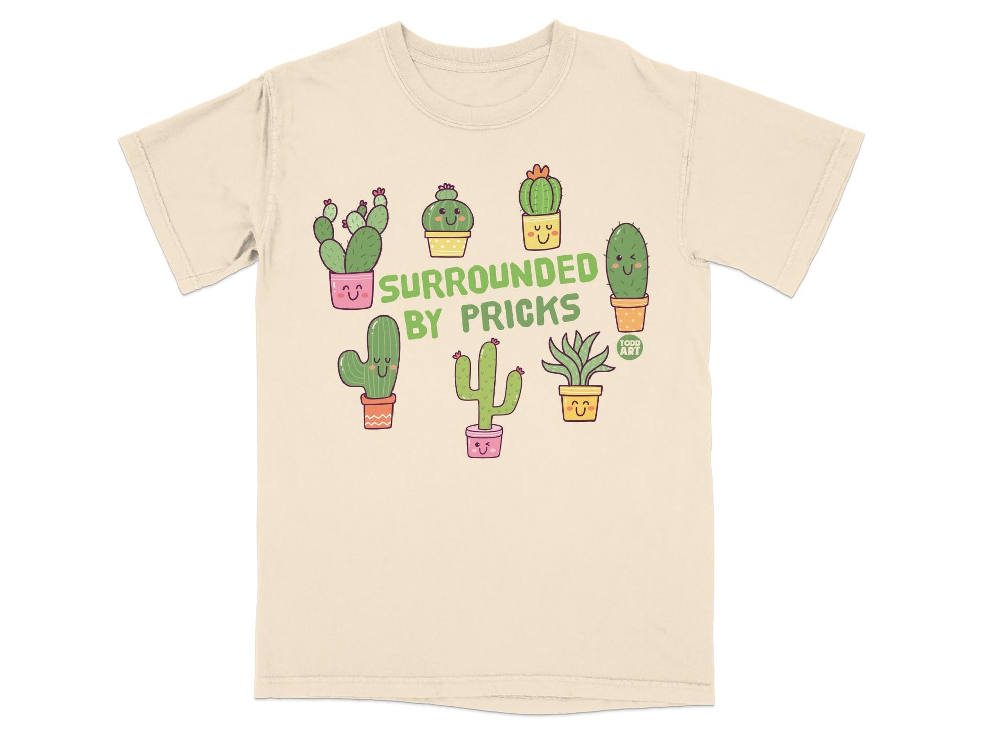 Surrounded By Pricks Cute Cactus Graphic T-shirt