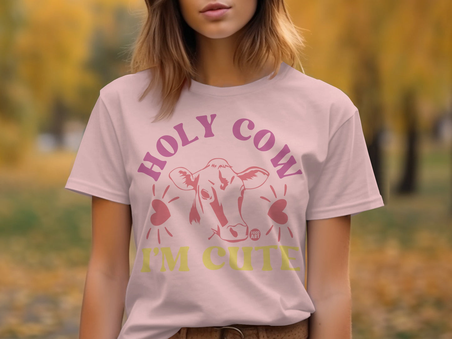 Holy Cow I'm Cute Graphic T-Shirt for Women Casual Wear