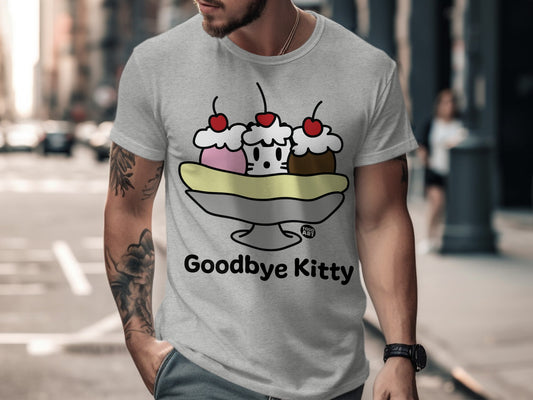 Goodbye Kitty Funny Graphic Print T-Shirt