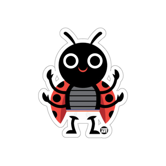 Cute Ladybug Todd Art Sticker with Big Eyes and Smile