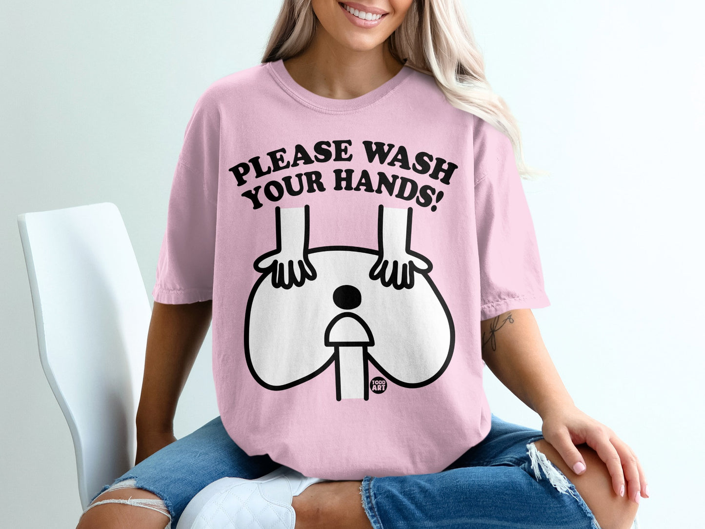 PLEASE WASH YOUR HANDS! Funny Design Sweatshirt product type