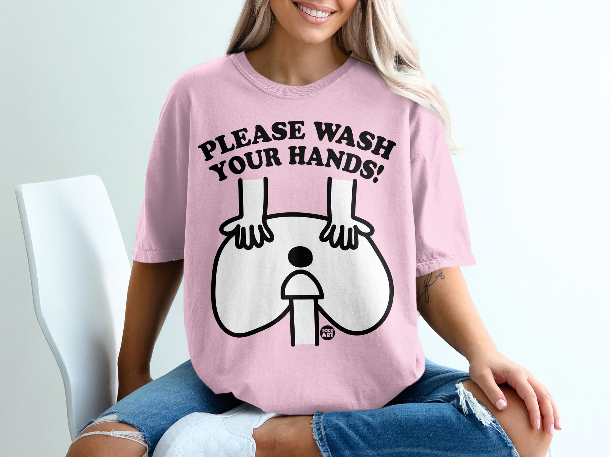 PLEASE WASH YOUR HANDS! Funny Design Sweatshirt product type