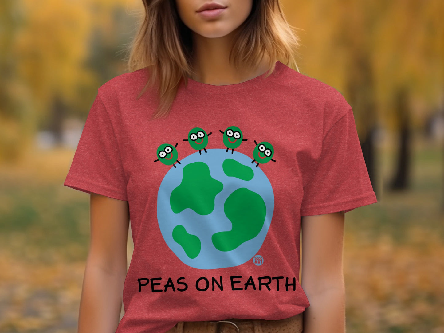 Cute Peas on Earth Graphic T-Shirt for Women
