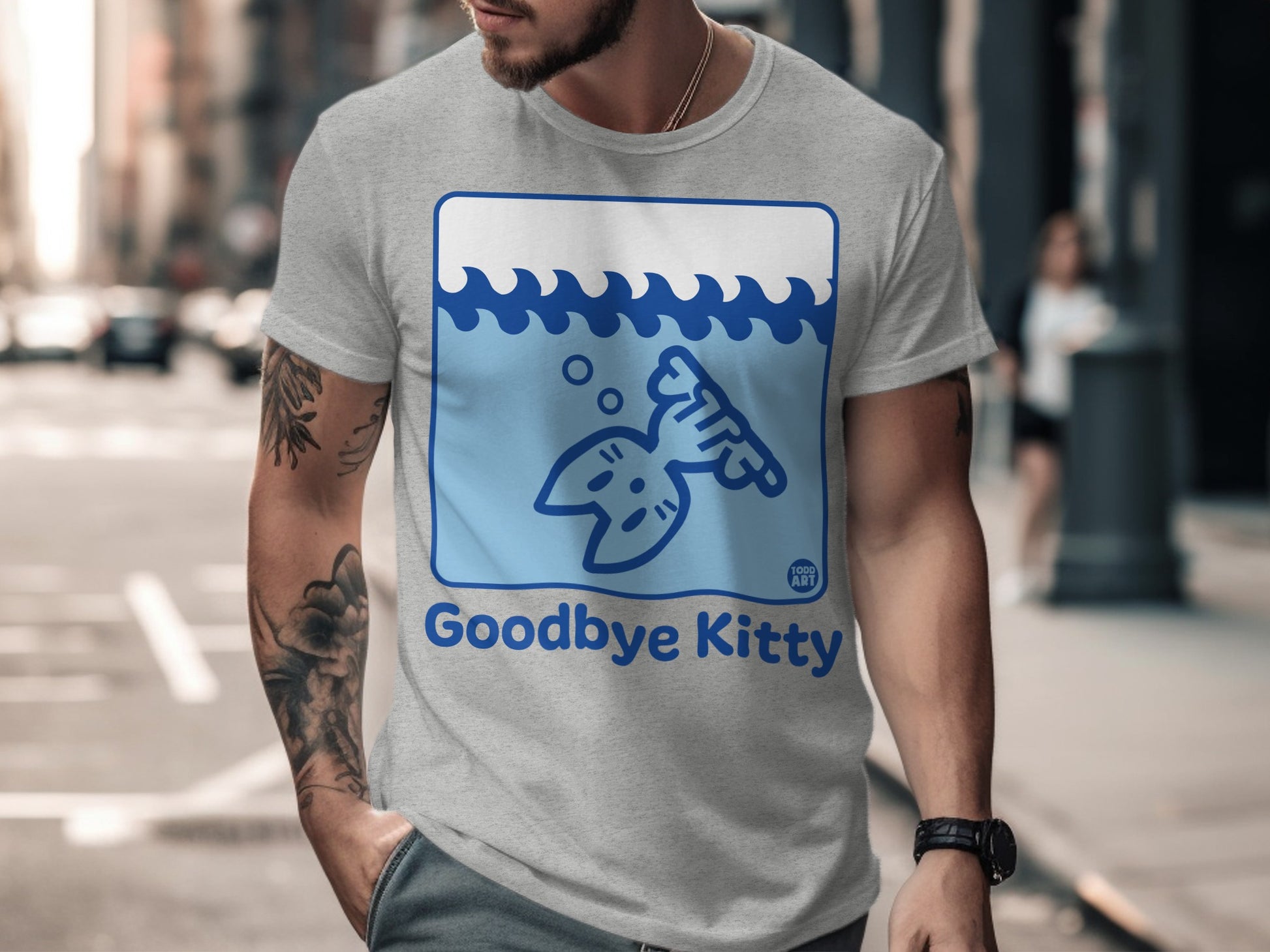 Goodbye Kitty Graphic Short Sleeve Shirt