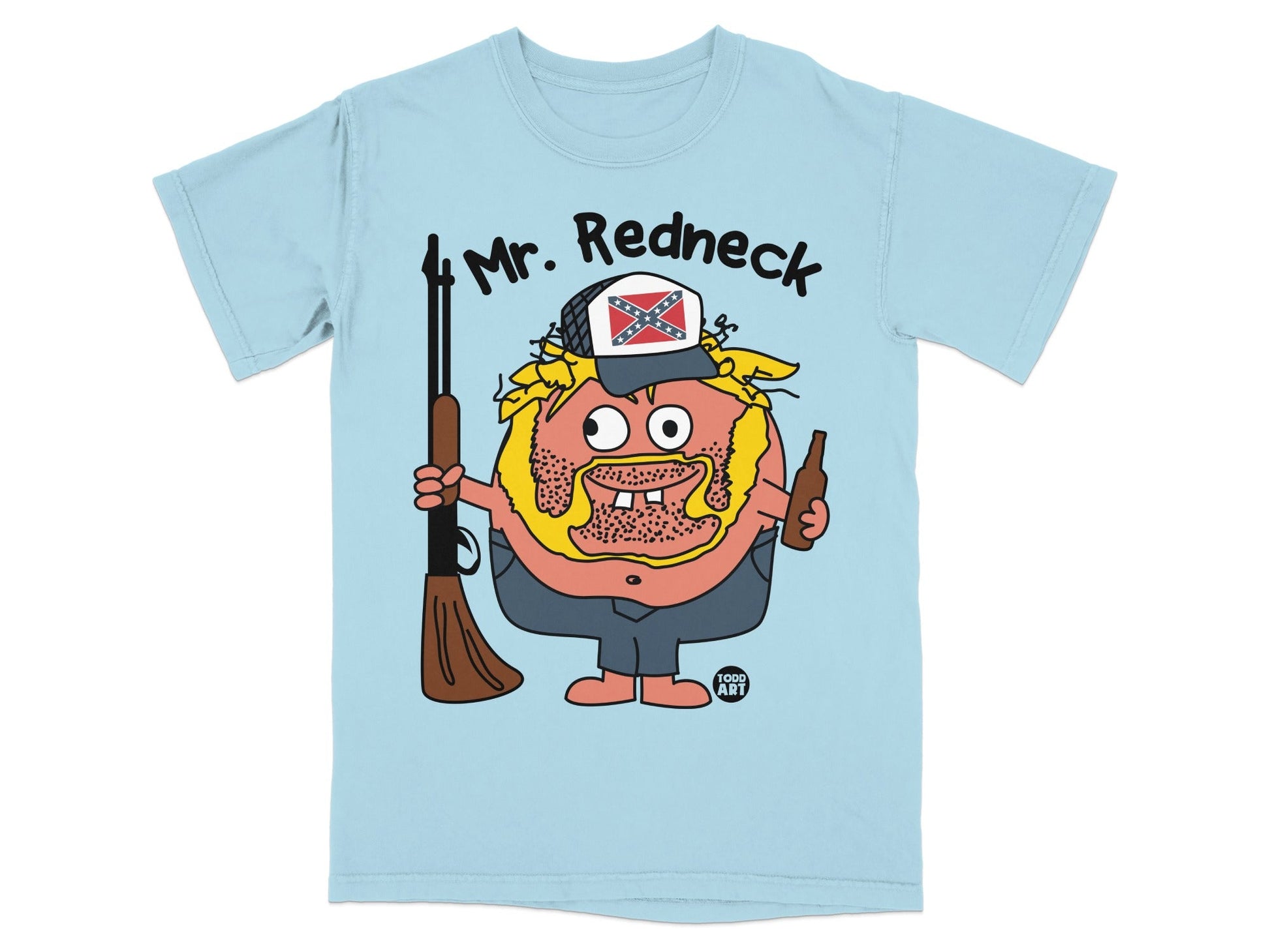 Mr. Redneck Cartoon Character Graphic T-Shirt