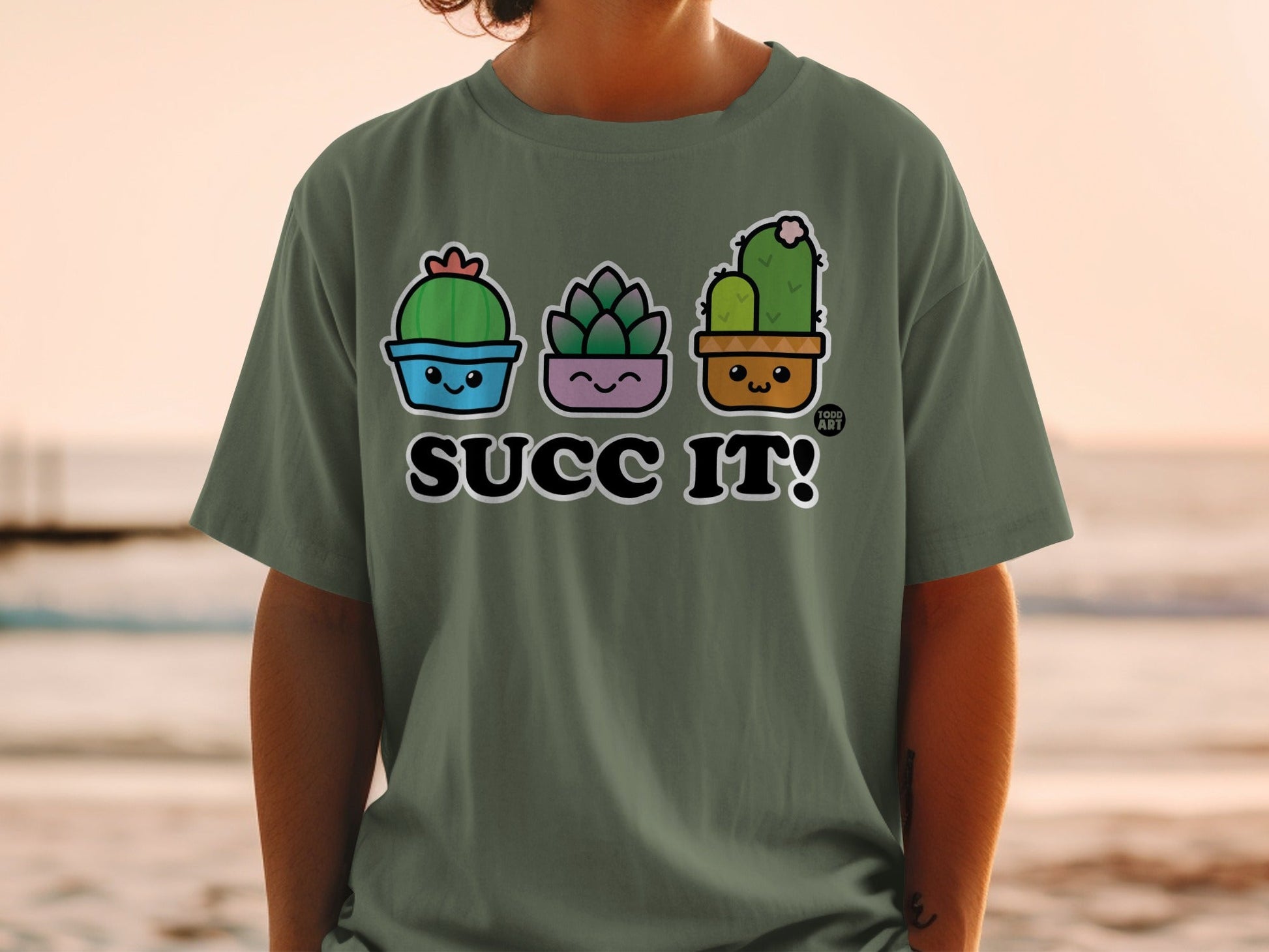 Cute Succulent Cartoon Characters SUCC IT! T-shirt
