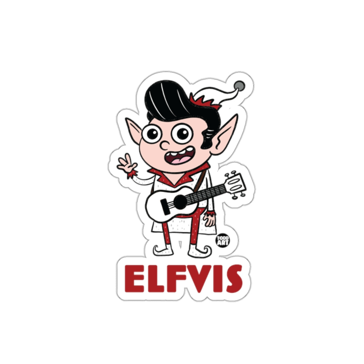 ELFVIS Cartoon Character Sticker Graphic Illustration