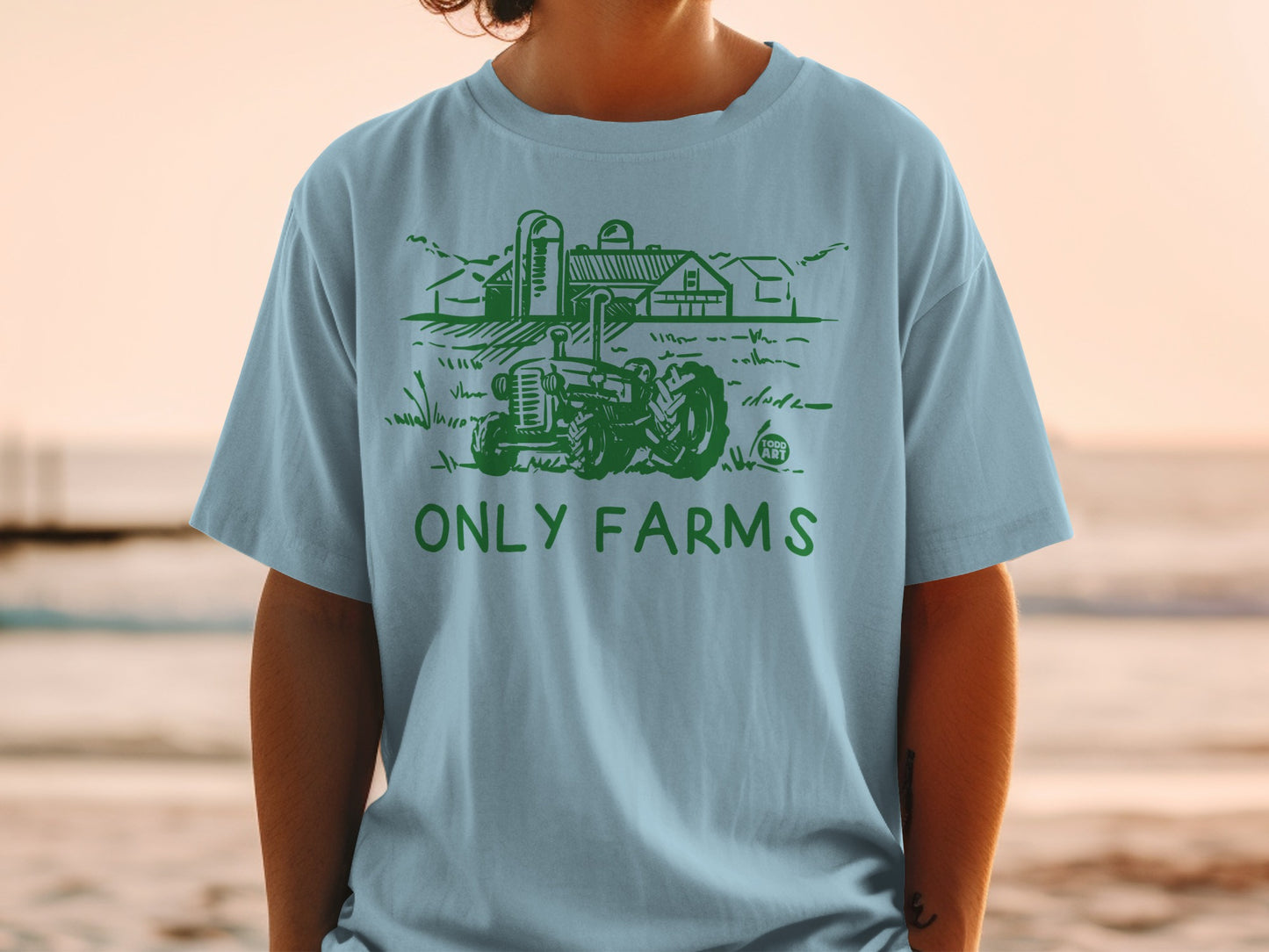 ONLY FARMS Tractor Barn Rural Farm Illustration product type