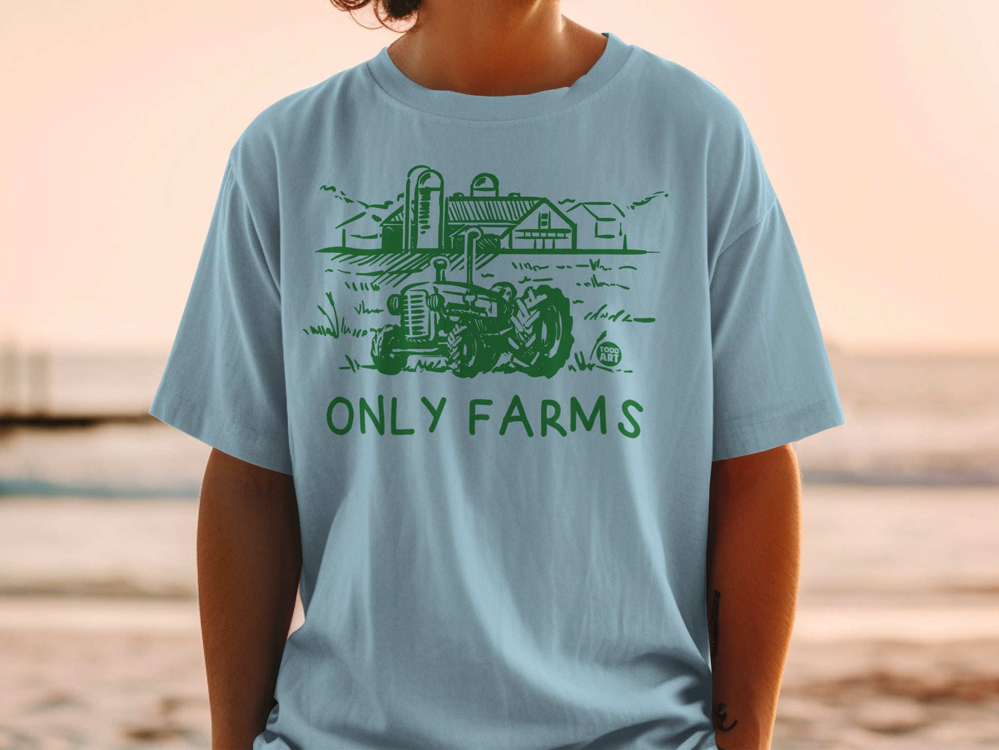 ONLY FARMS Tractor Barn Rural Farm Illustration product type