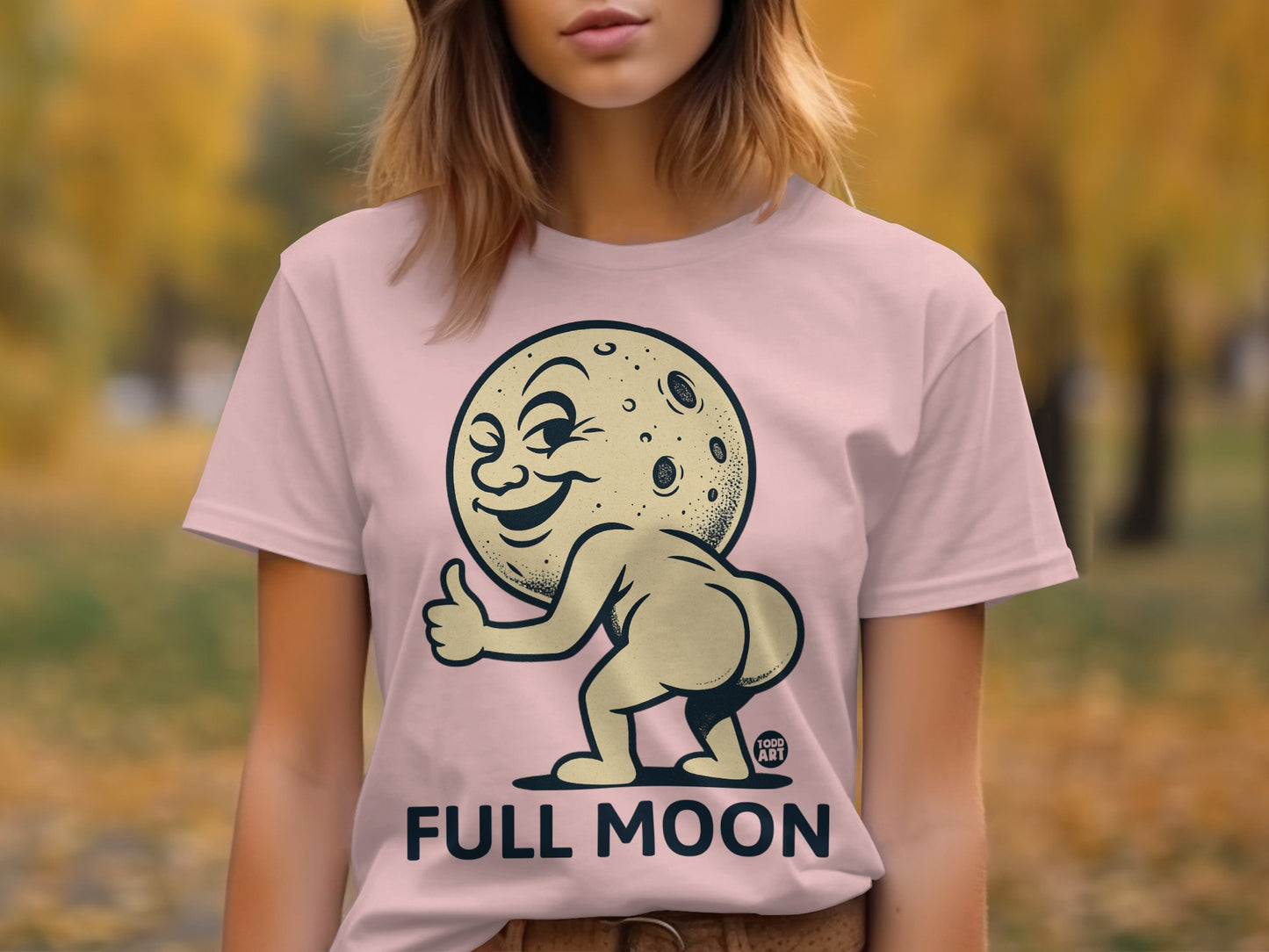 Full Moon Funny Graphic Tee Perfect for Laughter
