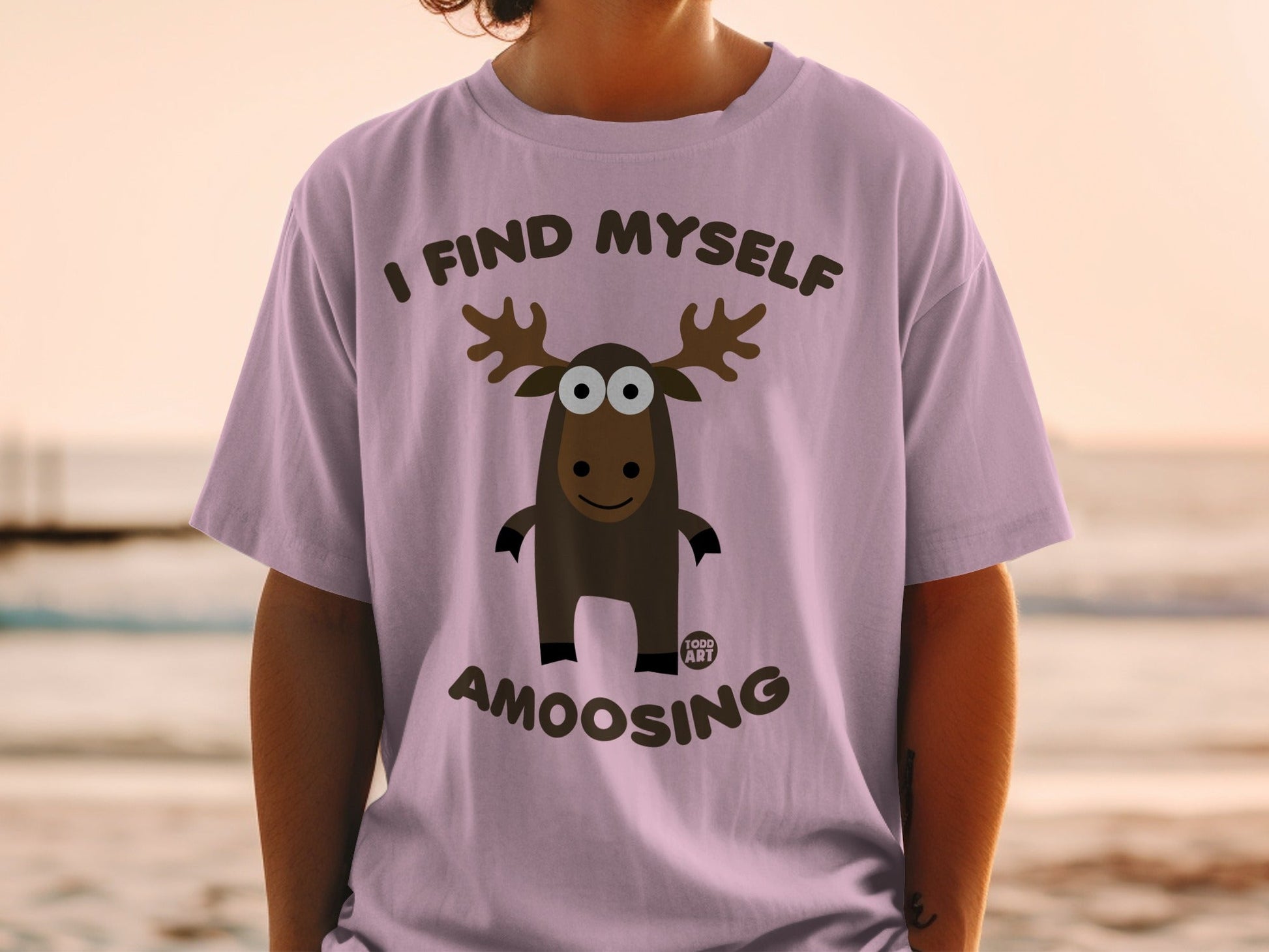 Funny Moose I Find Myself Amoosing Graphic Tee