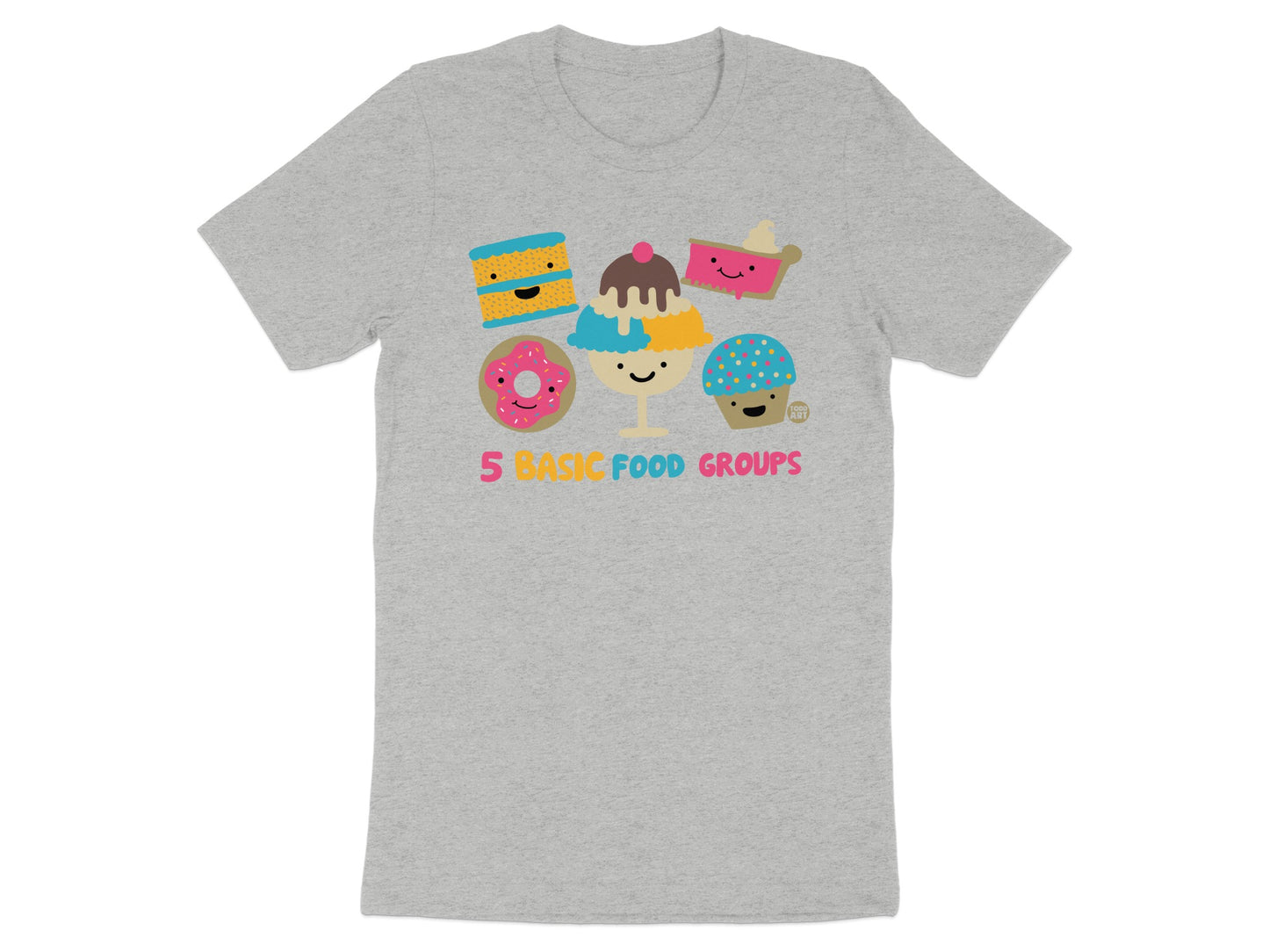 Cute 5 Basic Food Groups Graphic Design T-Shirt Product