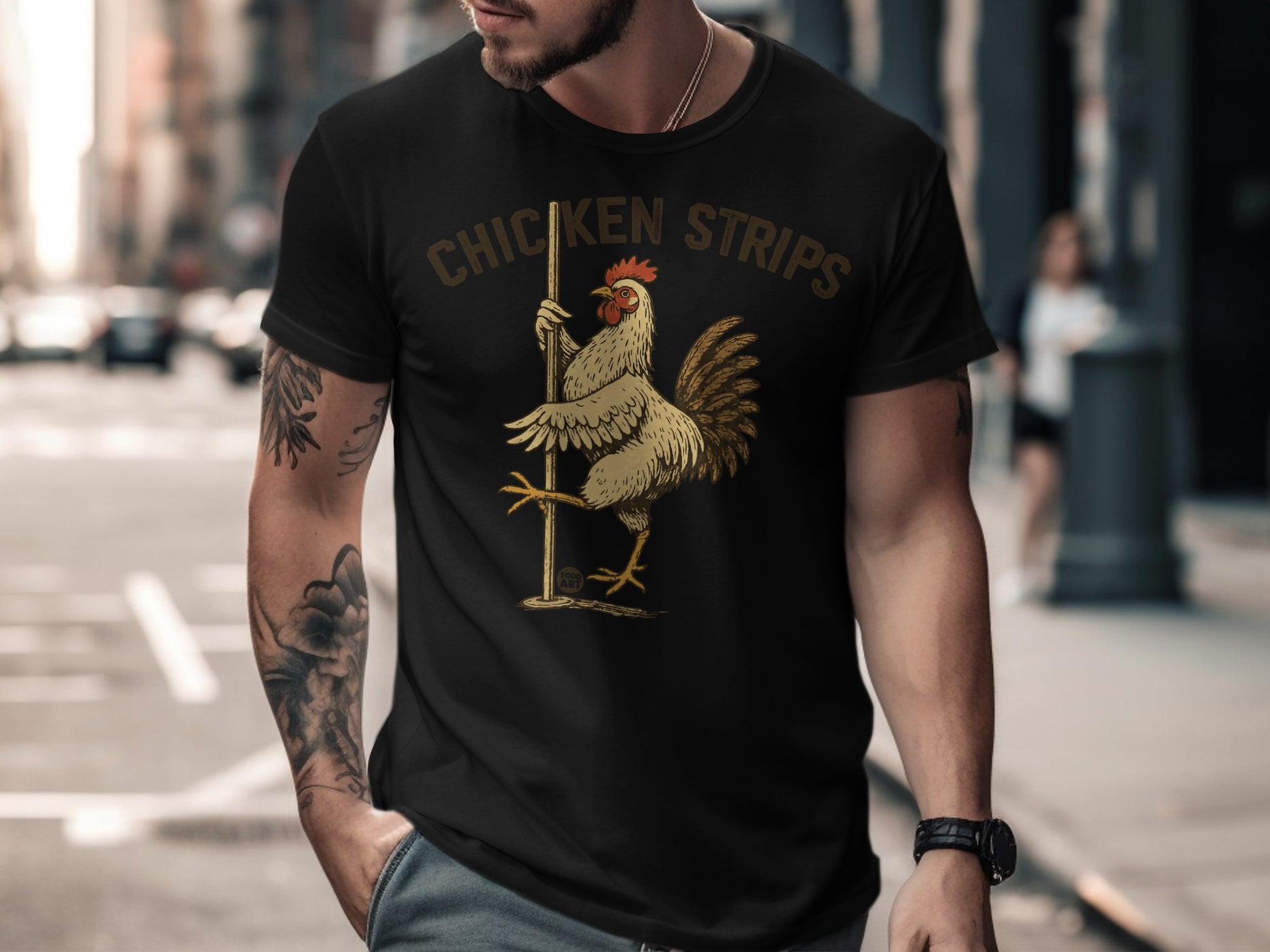 Funny Chicken Strips Graphic Tee Shirt Fashion Shirt