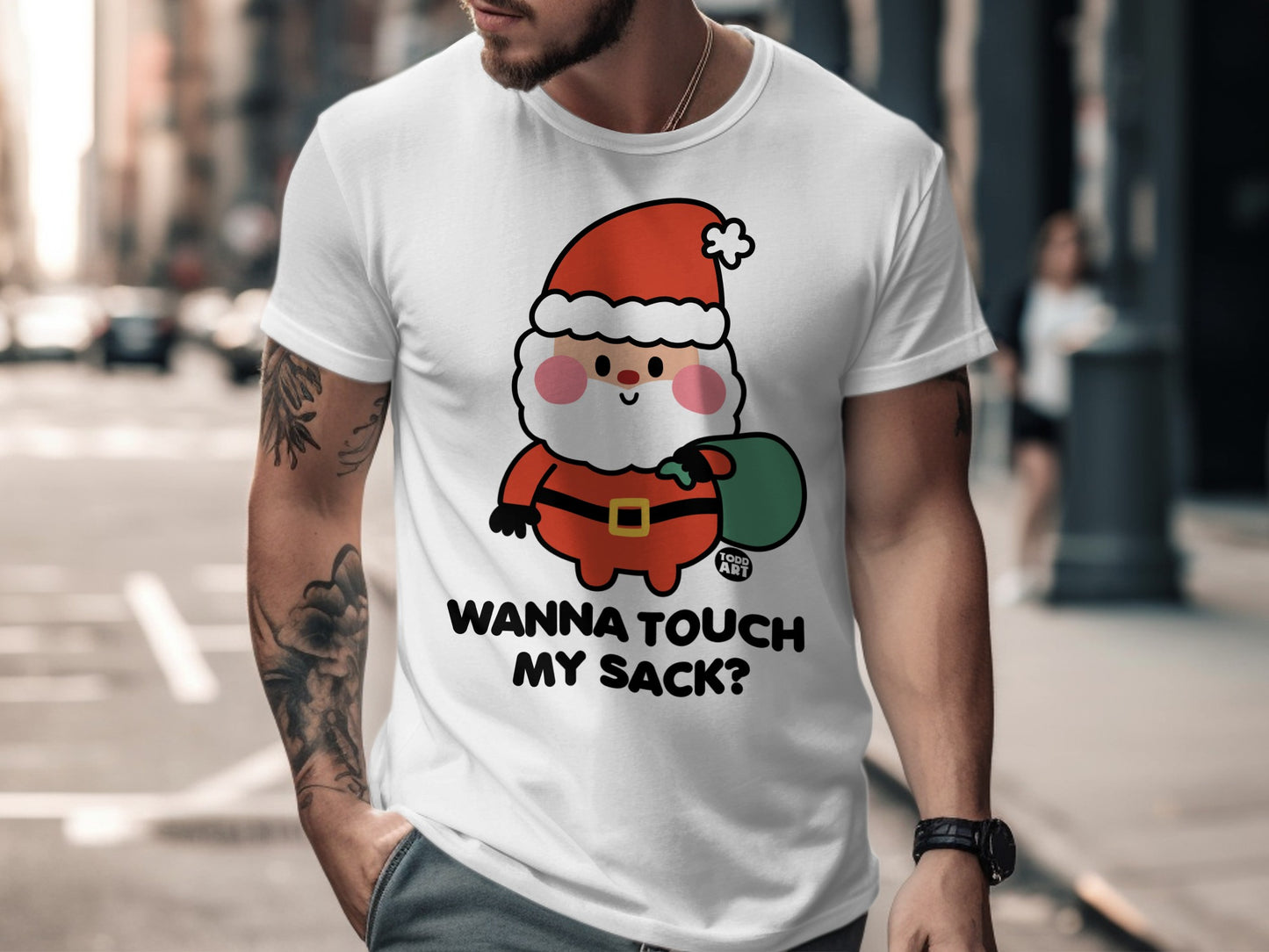 Wanna Touch My Sack Santa Claus Graphic Tee