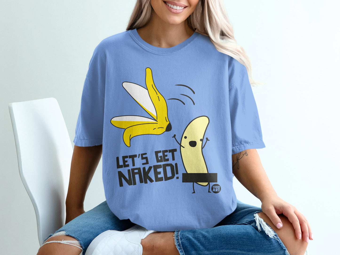 Humorous Banana Peel Let's Get Naked Cartoon product type