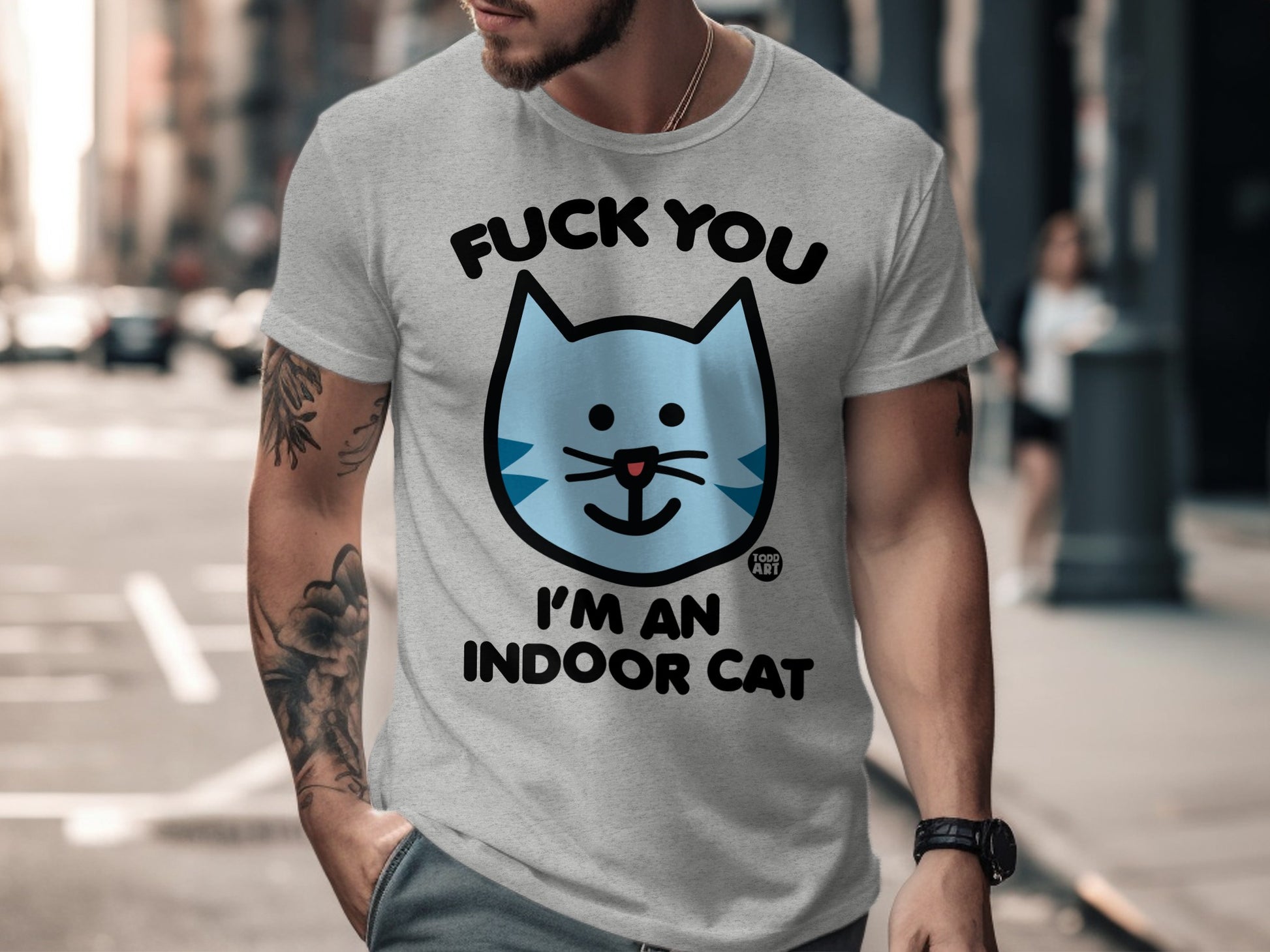 Funny Cat Graphic Tee Saying I'm an Indoor Cat Shirt