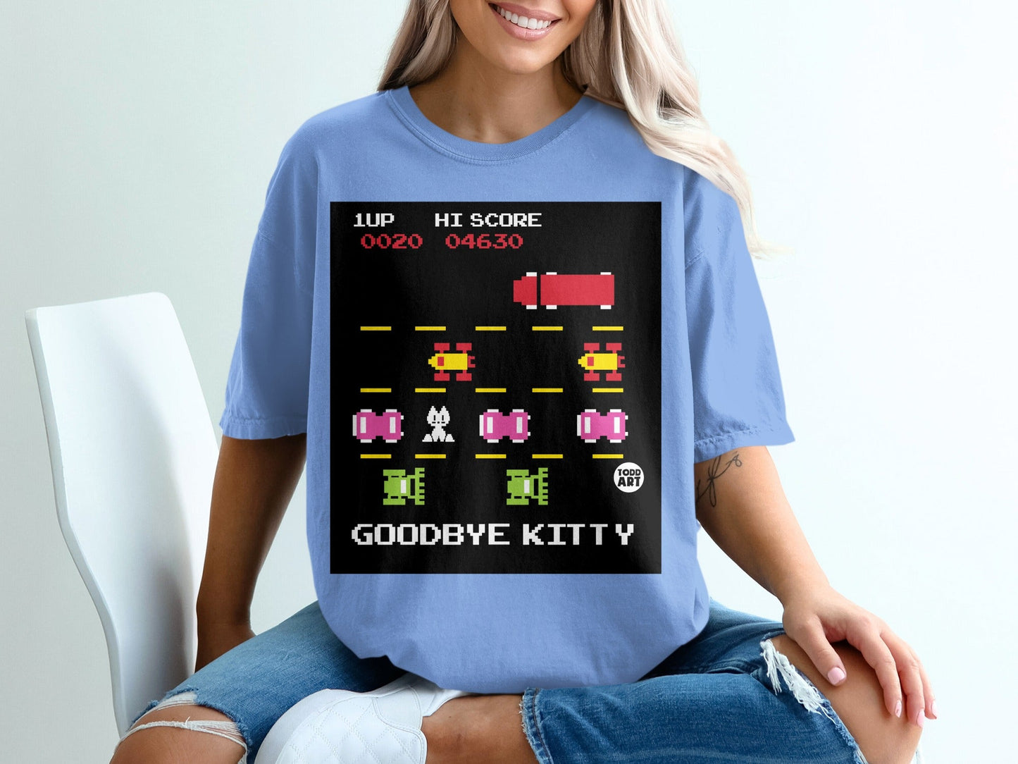 Goodbye Kitty Retro Video Game Style T-shirt