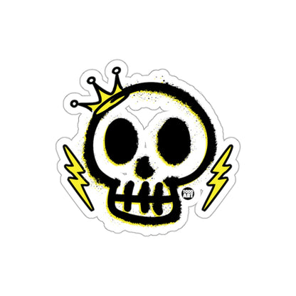 Skull With Crown and Lightning Bolts Design Cool sticker