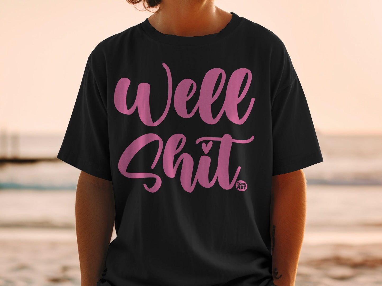 Well Shit Graphic Tee with Casual Beach Vibes