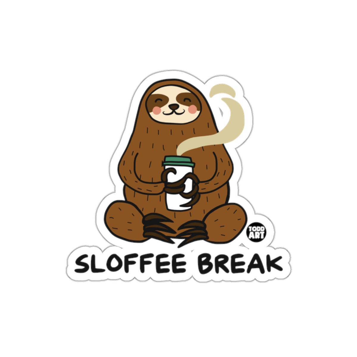 Sloffee Break Sloth With Coffee Cup Funny sticker
