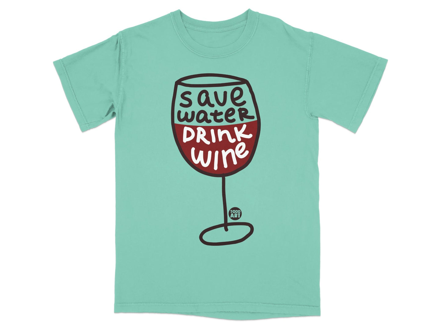 Save Water Drink Wine Graphic Tee Shirt Product