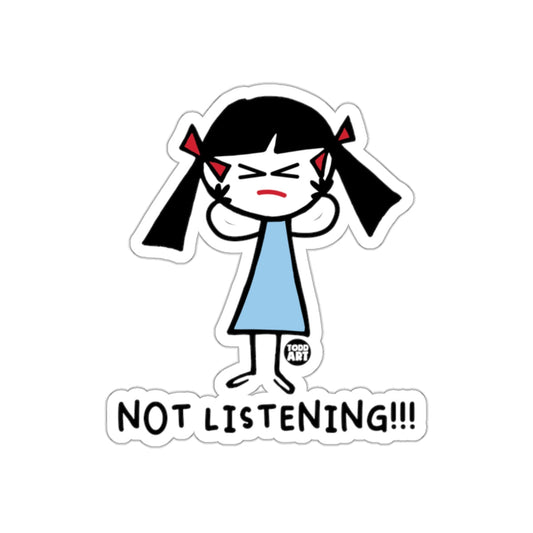 Not Listening Cartoon Drawing Cute Art Sticker