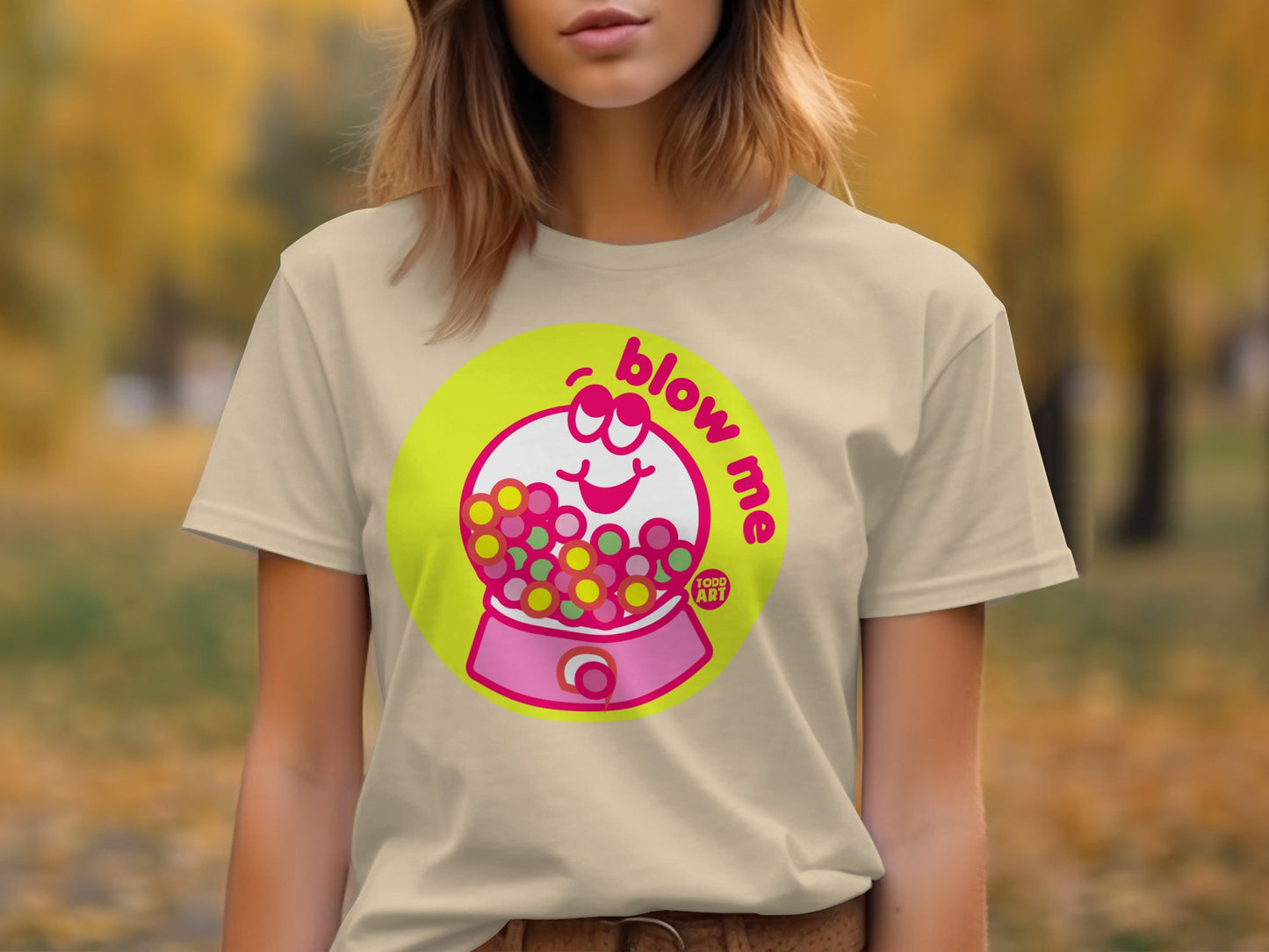Blow Me Bubble Gum Machine Graphic T-Shirt