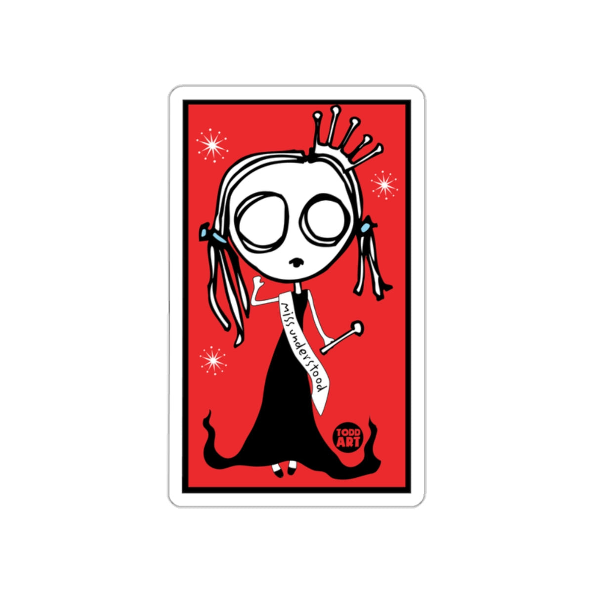 Miss Understood Graphic Art Print in Red Background