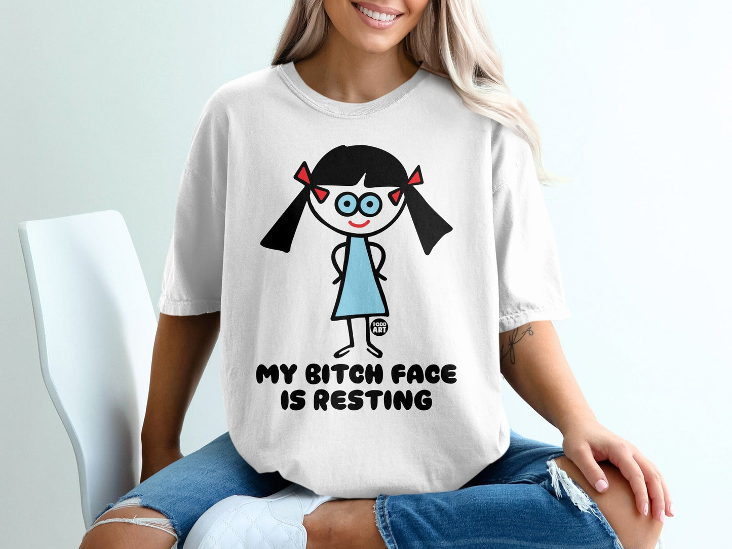 My Bitch Face is Resting Funny Cartoon T-shirt
