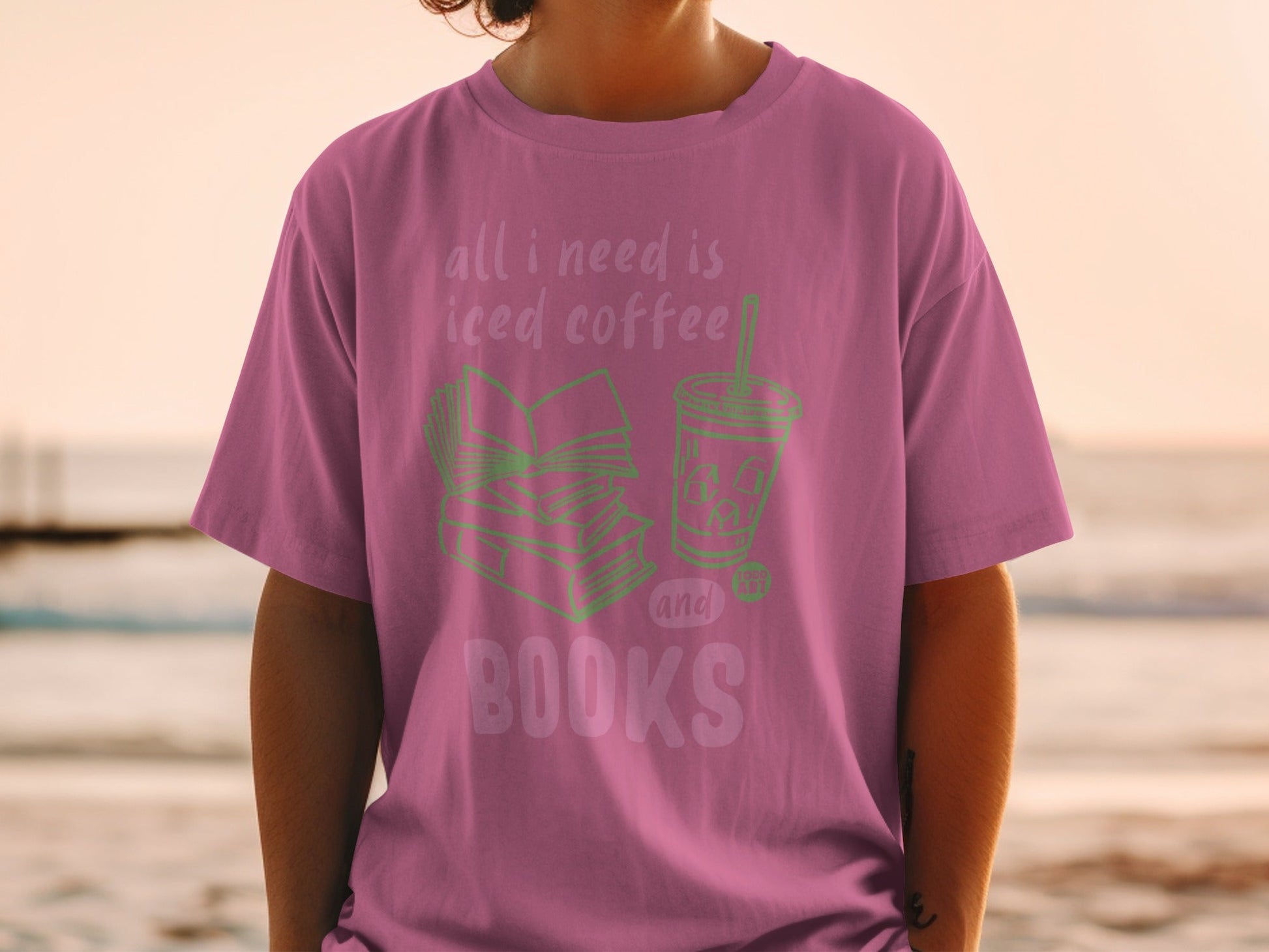 All I Need Is Iced Coffee and Books T-Shirt