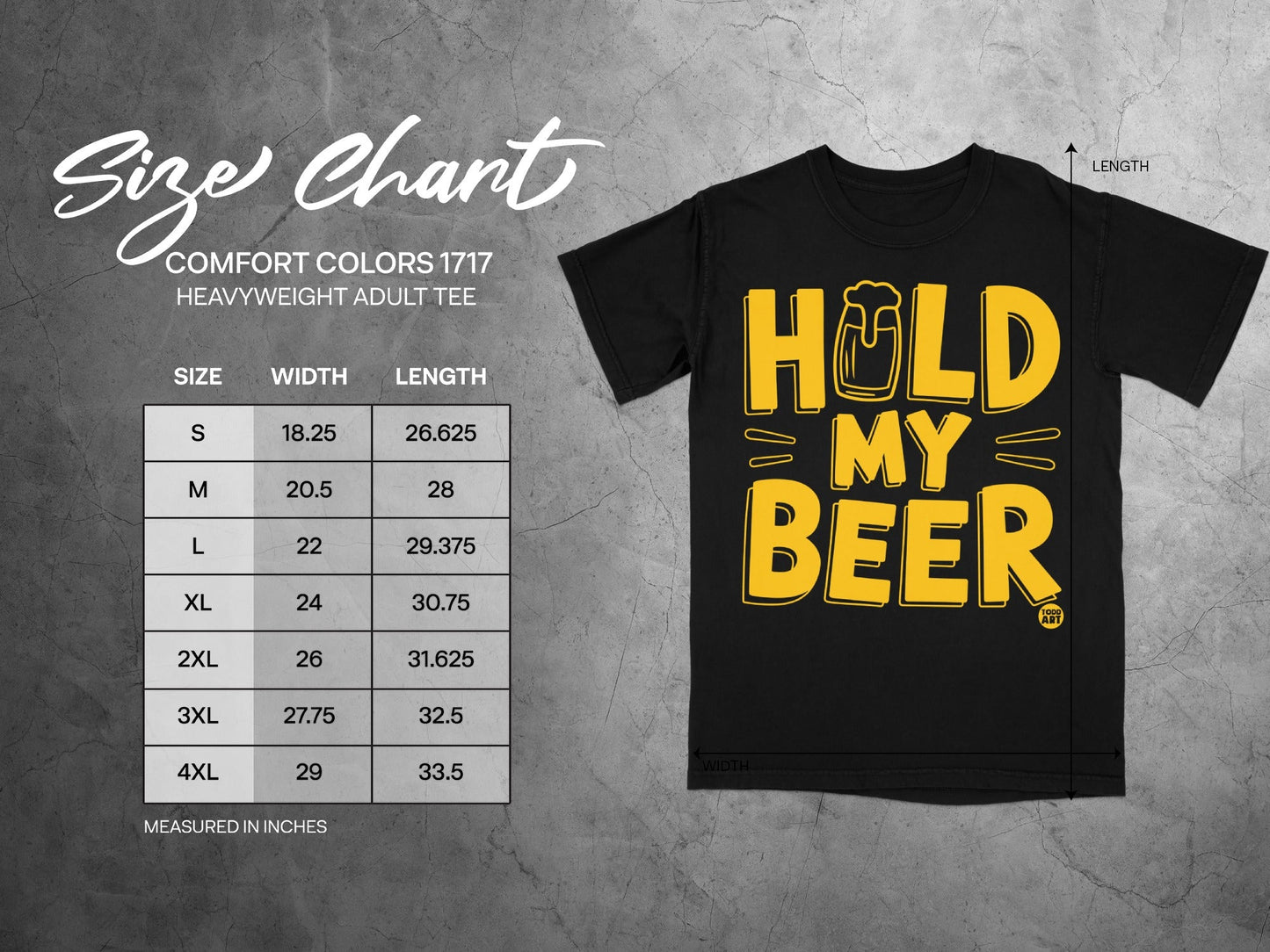 Hold My Beer Graphic Tee Comfort Colors 1717 Heavyweight
