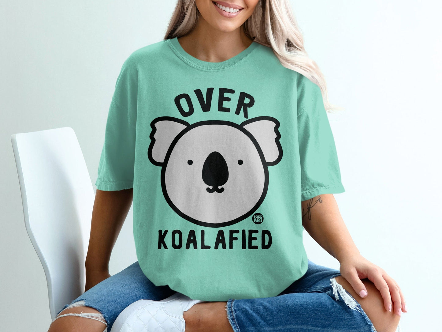 Over Koalafied Cute Koala Graphic Tee for Women