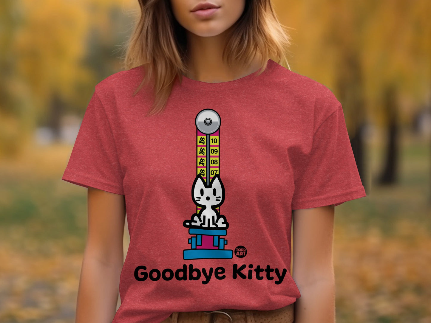 Goodbye Kitty Retro Style Funny Graphic T Shirt