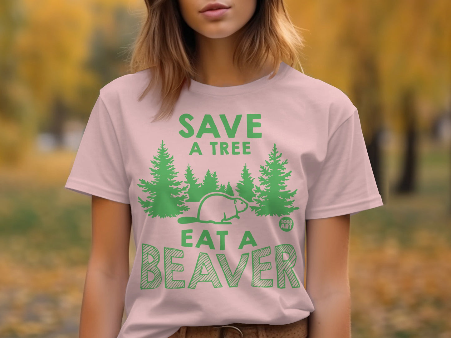 Save a Tree Eat a Beaver Graphic T-shirt