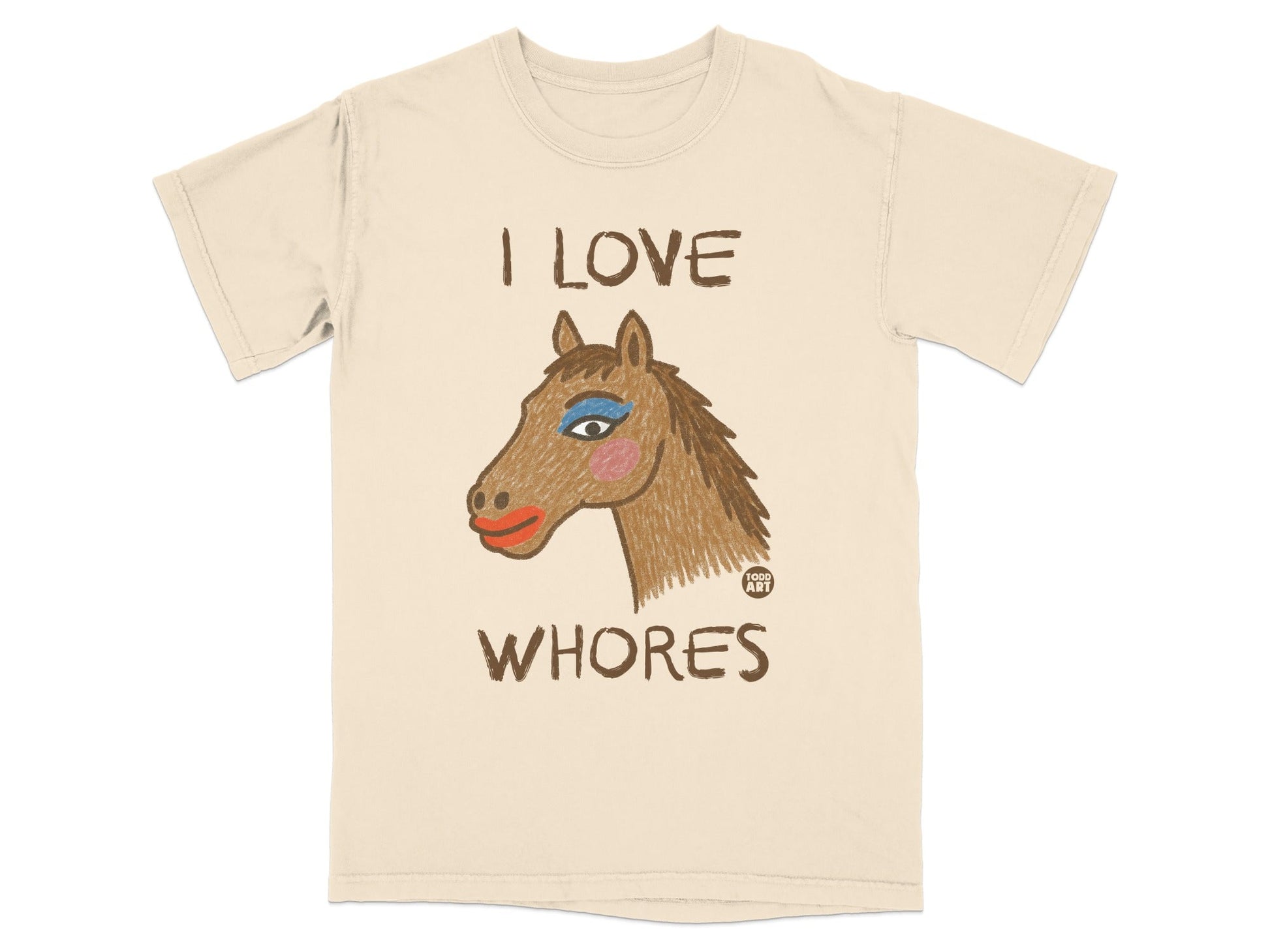 I Love Whores Graphic Animal Print T-Shirt
